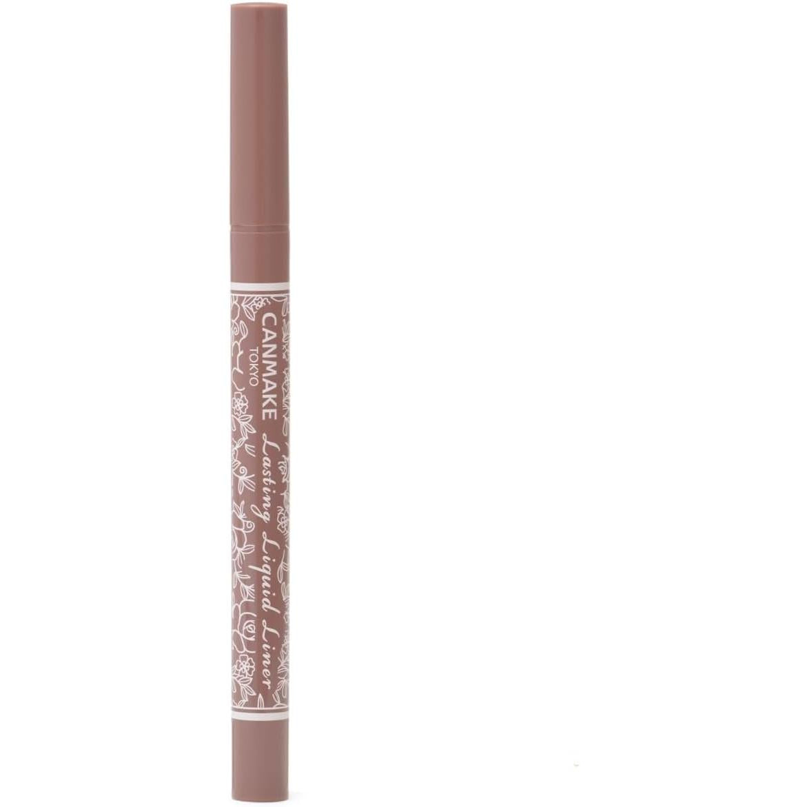 Canmake Lasting Liquid Liner, 08, Brown Maronge, 0.5 ml, Liquid Eyeliner, Extra Fine Brush, Quick Drying, Hot Water Off