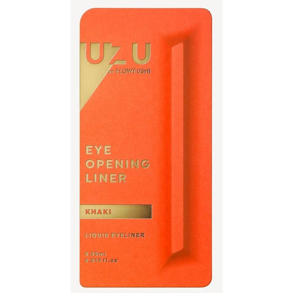 UZU BY FLOWFUSHI Eye Opening Liner, Liquid Eyeliner, Hot Water, Alcohol Free, Dye Free, Hypoallergenic (KHAKI Khaki)