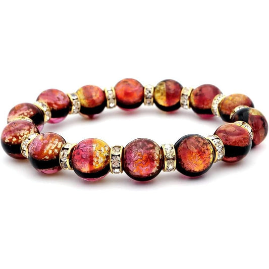 Sparkling Firefly Glass Bracelet, Kerama, Sunset, Orange, Sparkling, Men's, Women's, Okinawa, Souvenir, Power Stone