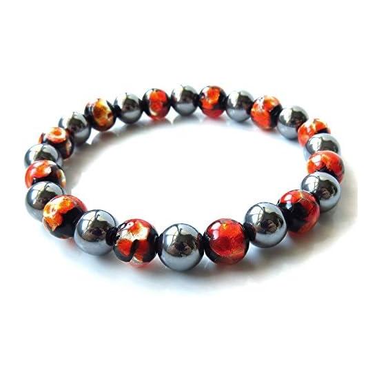 terahertz Ore Firefly X Glass Blood Orange Bracelet 8 mm 24 Grain Power Stone