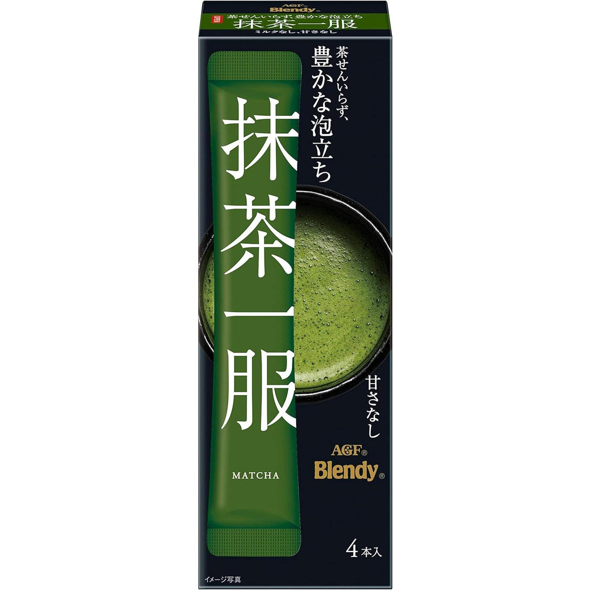 AGF Blendy Matcha Ippo, No Milk, 4 Bottles x 6 Boxes, Powdered Matcha, Sugar Free, 0.2 oz (7.5 g) (x 24)