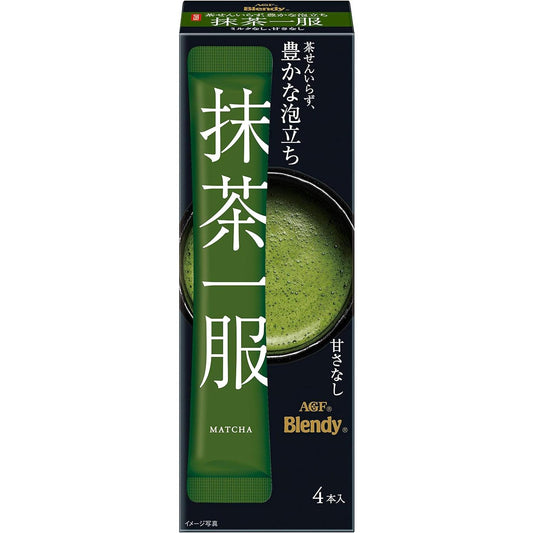 AGF Blendy Matcha Ippo, No Milk, 4 Bottles x 6 Boxes, Powdered Matcha, Sugar Free, 0.2 oz (7.5 g) (x 24)