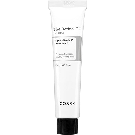 COSRX Retinol 0.1 Cream 0.1 fl oz (20 ml) Retinol Cream, Vitamin E, Allantoin, Hyaluronic Acid, Panthenol, Hurricaea, High Concentration, Pure Retinol, Genuine Retinol, Sensitive Skin, Tested for Human Body, Cosuar-X, Korean Skin Care, Korean Cosmetics