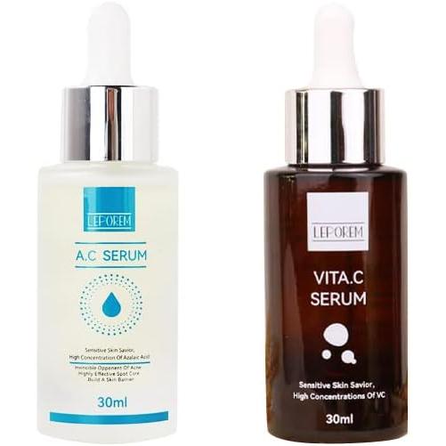 LEPOREM Azelaic Acid 8% Formulated (new) Alpha.C Serum 1.1 fl oz (30 ml) + Pore Serum 1.1 fl oz (30 ml), Set of 2