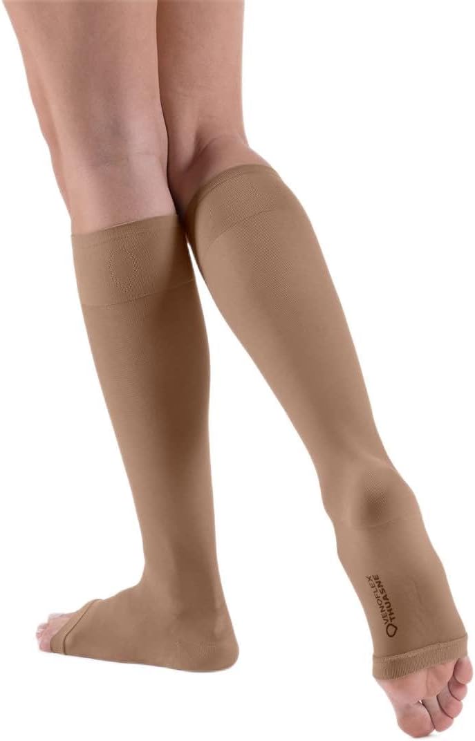 VENOFLEX Medical elastic stockings that "promote blood flow in the veins of the lower limbs" for swelling, no toes, SECRET knee socks for women, 15-20mmHg <General medical equipment>