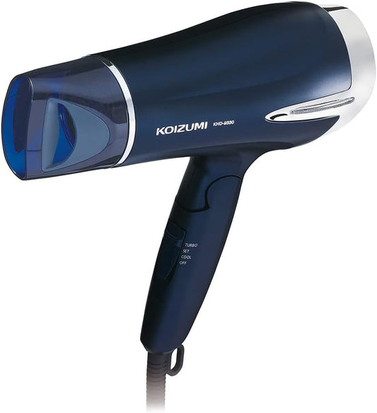 Koizumi KHD-9330/A Hair Dryer, Large Airflow, Negative Ions, Lightweight, Blue