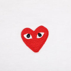 Play Comme de Garson T107 Women's T-Shirt, Short Sleeve, Red Heart, Logo, Play COMME des GARCONS RED HEART PLAY T-SHIRT