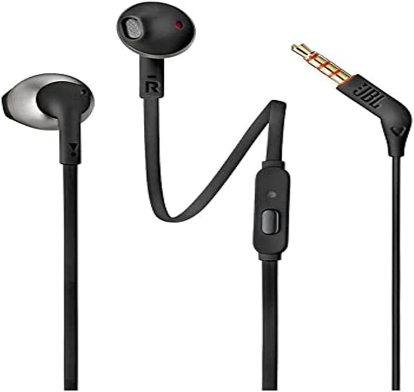 JBL T205 Wired Earphone Microphone Included (Black)