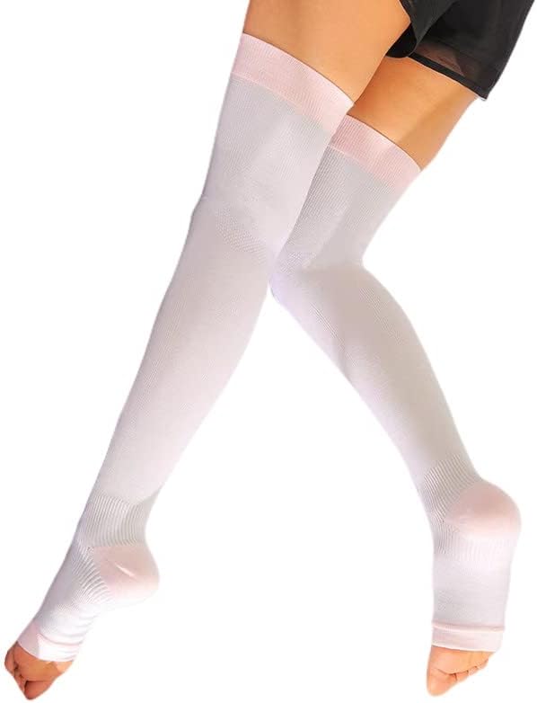 Slender Lady 2232 Women's Compression Socks, Sleep Beautiful While You Sleep, Stair Compression Socks, For Sleep, Work, Lavender, Black, Long, M/L