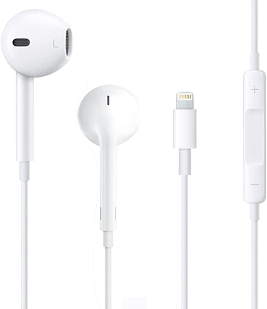 iPhone MFi Certified Earphones, Wired Earphones, Deep Bass, Microphone Included, Volume Control, Calls, Compatible with iPhone 14/13/12/11/SE/X/XS/XR/XS Max/8/8P/7/7P/iPad/iPod