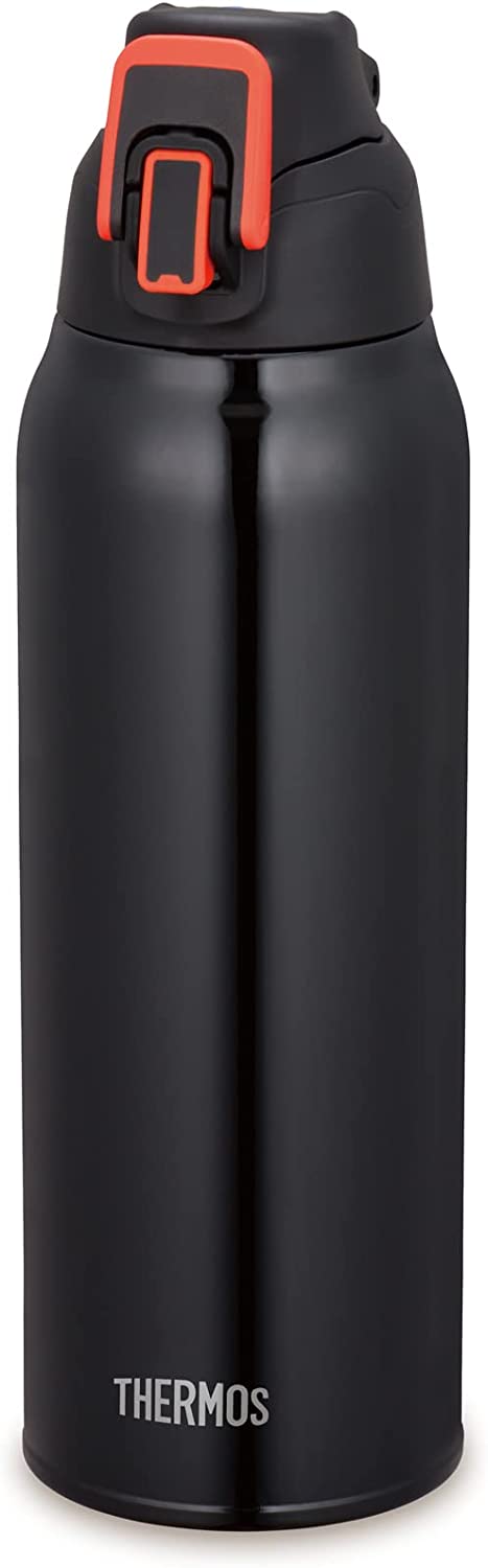 Thermos FHT-1002F BKV Water Bottle, Vacuum Insulated Sports Bottle, 3.8 fl oz (1 L), Black Valencia, Cold Insulation Only