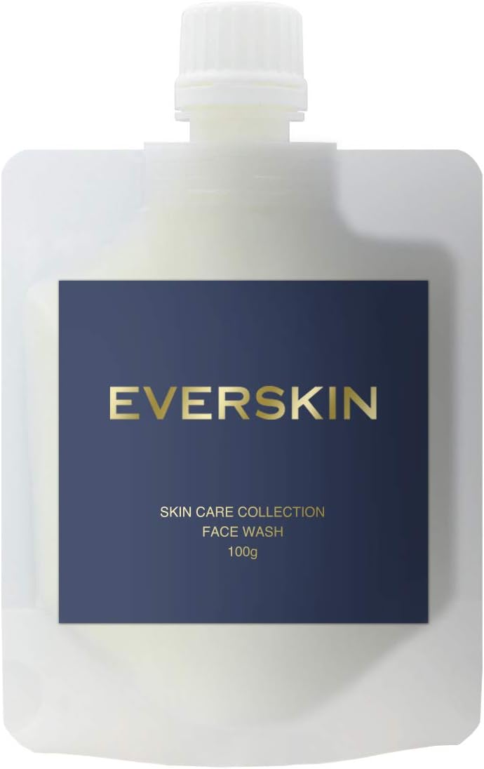 EVERSKIN Men's Dense Foam Facial Cleanser, Hyaluronic Acid Blend, Moisturizing, Acne Care, Pore Care, Rough Skin, Sebum   Shine Free, Additive-Free Formulation, Made in Japan, 3.5 oz (100 g)