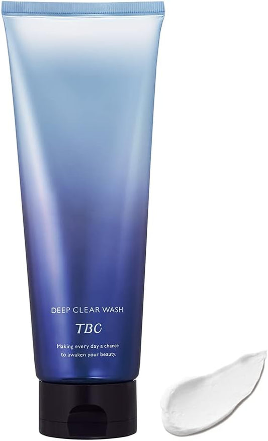 TBC Deep Clear Wash, 7.8 oz (220 g), Mineral Clay Facial Cleanser, Deep Cleansing, 15 Second Pack + Foam Face Wash, Carefully Selected Moisturizing Ingredients Formulated