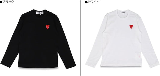 Play Comme des Garcons Long Sleeve T-Shirt, Men's T-Shirt, Long Sleeve, Cut and Sewn, Long T-Shirt, Red Heart, Logo, Play COMME des GARCONS LONG SLEEVE T-SHIRT