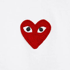 T-Shirt Comme Des Garcons AZ – T108 Play Men's Play Short Sleeve Heart white×red parallel import goods