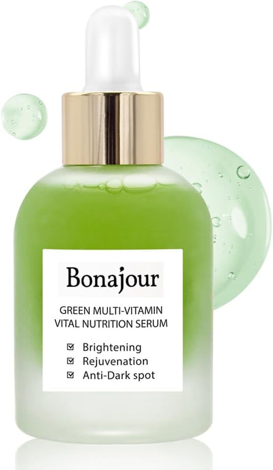 BONAJOUR Green Vitamin Serum Ampoule Serum Water Serum Beauty Essence Vitamin Rough Skin Moisturizing Moisture Care Korean Cosmetics Skin Care Hypoallergenic Tone Up Elasticity Moist Ranking Reviews 35ml