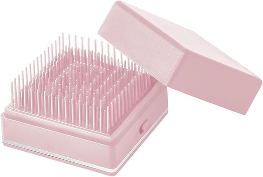 SALONIA SALONIA Square Ion Brush (Beloved Pink) Limited Color Sonic Brush Sonic Vibration Brush Hair Brush Negative Ion Comb Comb Brush Pink Gift Home Appliances Ken Beauty Hair Care