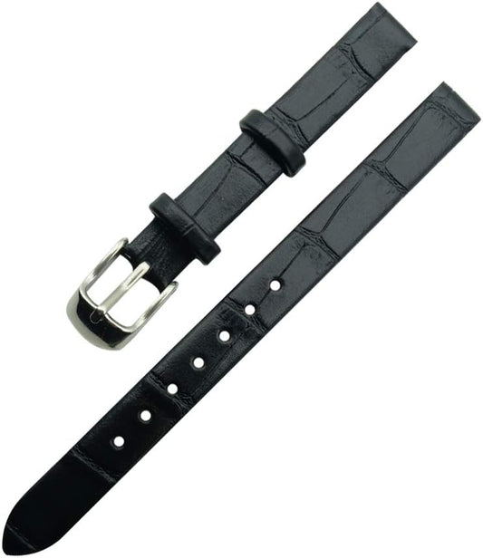 Watch Band, Genuine Leather, Crocodile Embossed, 0.3 inch (8 mm), 0.4 inch (10 mm), Watch Band, Replacement Strap, Genuine Leather, Tools Included
