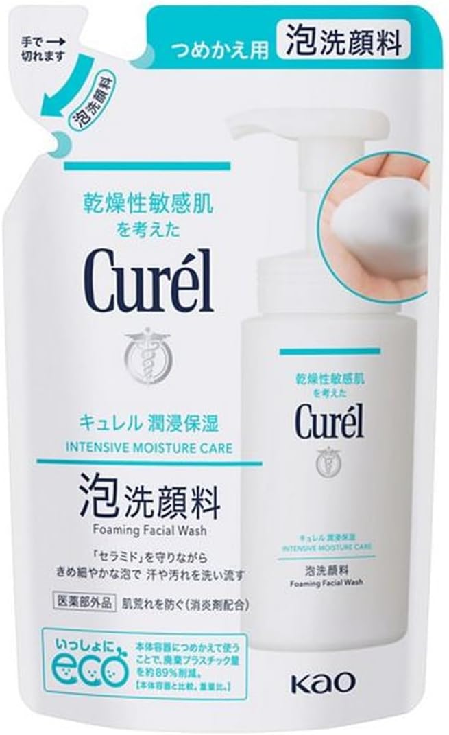 Curel Foaming Facial Cleanser, Refill 4.1 fl oz (130 ml) x 6 Packs