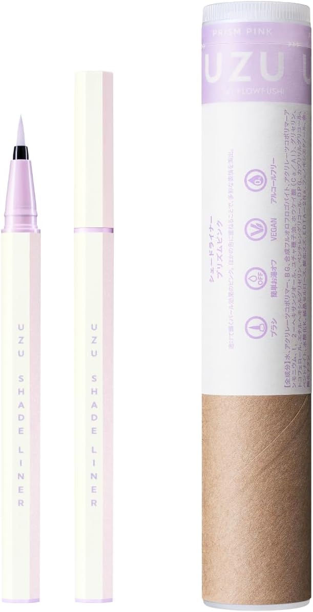 UZU BY FLOWFUSHI Shade Liner, Prism Pink, Liquid Eyeliner, Off Hot Water, Alcohol Free