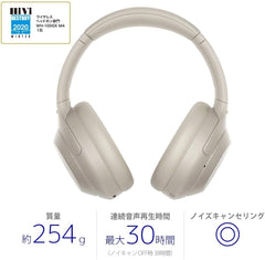 Sony WH-1000XM4 Wireless Noise Canceling Headphones, LDAC/Amazon Alexa Equipped, Bluetooth/High Resolution, Up to 30 Hours of Continuous Playback, Sealed Type, 2020 Model, 360 Reality Audio Certified Model, Silver