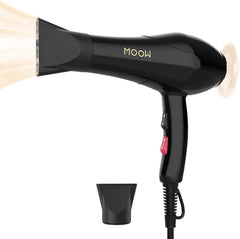 EGEN Hair Dryer, Professional Salon, Commercial Use, Home Use, Popular, Ranking, Large Airflow, 2.0 m³/min! Quick Drying, 2,000 W Nozzle, Set of 2, Negative Ion Dryer, 6 Temperature   Air Volume Adjustment, Black, Large