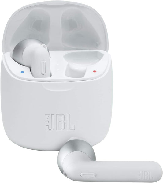 JBL Tune 225TWS True Wireless Earphones Headphones - JBL Pure Bass Sound, Bluetooth 25 Hour Battery, Dual Connection, Native Voice Assistant (White)