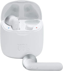 JBL Tune 225TWS True Wireless Earphones Headphones - JBL Pure Bass Sound, Bluetooth 25 Hour Battery, Dual Connection, Native Voice Assistant (White)