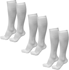 Hendy JM-093 Compression Socks, White, Set of 3, Elastic Stockings, Men's, Women's, Compression Sports High Socks, Men, Women, Nurse, Spring, Summer, Autumn, Winter, Beautiful Legs, Swelling