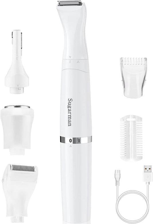 SuGarmin Electric Shaver, VIO Shaver, USB Rechargeable, 4 in 1, Body Shaver, Razor, Eyebrow Shaver, Face Sledding, Arms, Legs, Grow, Bikini Line, Full Body, Waste Hair Treatment, Washable, Japanese Instruction Manual (English Language Not Guaranteed)