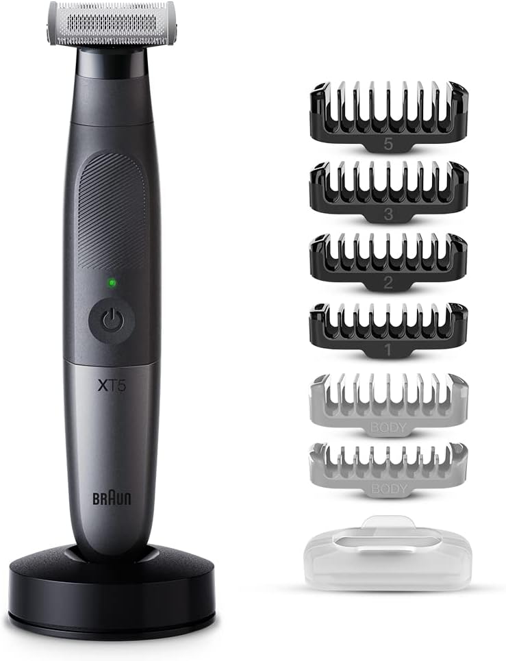 Braun Body Groomer PRO X XT5300-b Body Body Shaver Natural Length/Shave Up Advanced 4D Blade Double The Cutting Area Area For Arms, Fingers, Legs, Arms, Arms, Arms, Arms, Arms, Sensitive Zones, Face, 6 Attachments, Body Trimmer (Amazon.co.jp Exclusive)