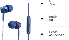 Closed type inner earphones. bule