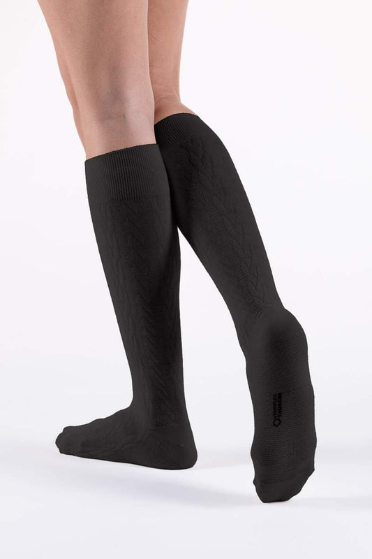 "Promotes Blood Flow in Lower Leg Veins" Medical Elastic Stockings for Women, FAST LAINE High Socks 0.6 - 0.8 inches (15 - 20 mmHg (Black, S) <General Medical Devices>