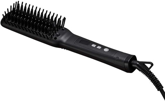 SALONIA Salonia Straight Heat Brush, Slim, Black, Compatible with Overseas Use, MAX210C, 50W, Ceramic Coding, Malfunction Prevention, Negative Ion