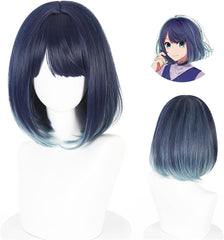 Sizuuenn Pushing Child Akane Kurokawa Akane Cosplay Short Hair Heat Resistant Wig, High Temperature Hair Yarn, Cosplay Wig, Dedicated Net for Events, School Festivals, Cultural Festivals, Photography, Disguise