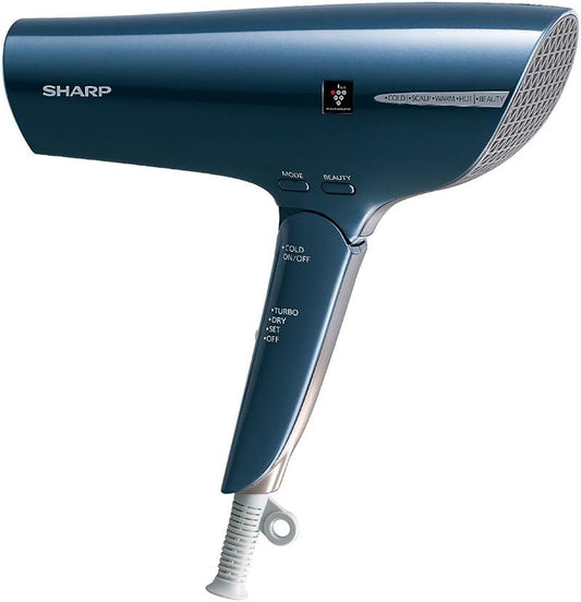 Sharp IB-JP9-A Hair Dryer, Equipped with Plasma Cluster Technology, Blue