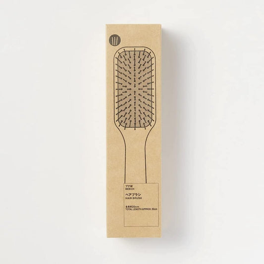 Muji 82575156 Beech Wood Hair Brush, Total Length 7.9 inches (20 cm)