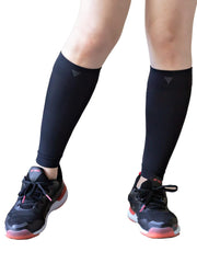 ATHLIC Calf Supporter, Compression Socks, Ankle, Calf, Organic Cotton, Compression, 3 Levels of Compression, Running, Cramps, Men's, Women's, Unisex, Made in Japan (L, Black)