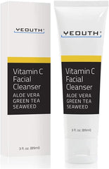 YEOUTH Vitamin C Face Wash, 3.0 fl oz (89 ml) (3 oz), Face Wash, Pore Wash, Compatible with Vitamin C Serum, Face Wash for Men