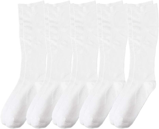 Nursery Nurse Arch Support Compression Socks Medical Office Women's 23-25 White (5 Pairs) 9000886A