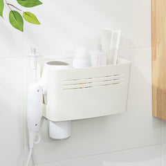 Astro Dryer Holder, White, Approx. W 10.2 x D 4.7 x H 5.5 inches (26 x 12 x 14 cm), Hair Iron Holder, Wall Hanging, Storage Holder, 711-66