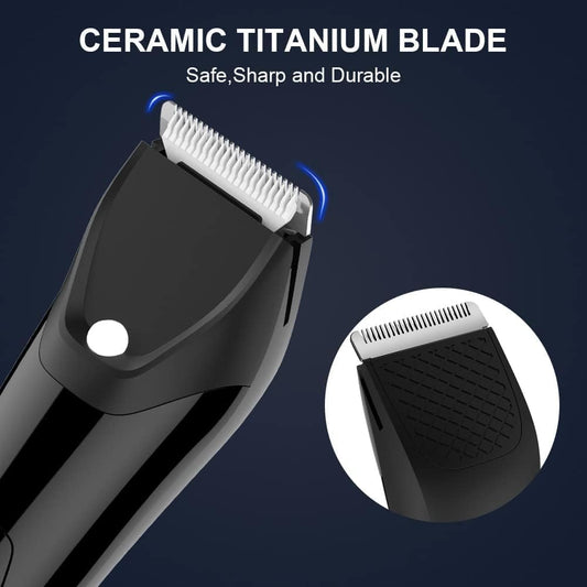 Hatteker Professional Electric Groin Hair Trimmer Belt Bottom Trimmer Pubic Hair Ball Shaver Body Groomer for Men Men Hygiene Razor IPX7 Waterproof