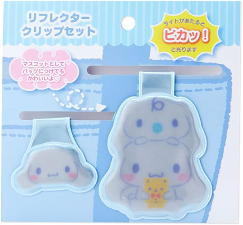 Sanrio 763993 Cinnamoroll Character 763993 Reflector Clip, Reflector, Set of 2, Magnet, Cinnamoroll, Magnet