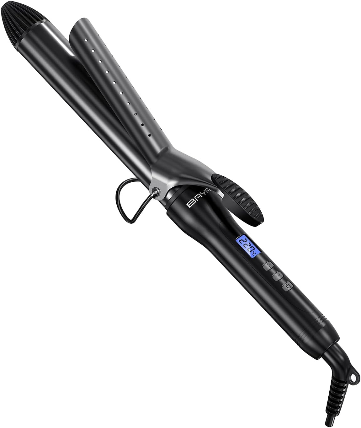 BAYATA Hair Iron, Curling Iron, 1.0 inches (25 mm), Curly Hair Curler, 25 Temperature Adjustment, Max 220C, Digital Temperature Display, Automatic Power Off, PSE Certified, Japanese Instruction Manual Included