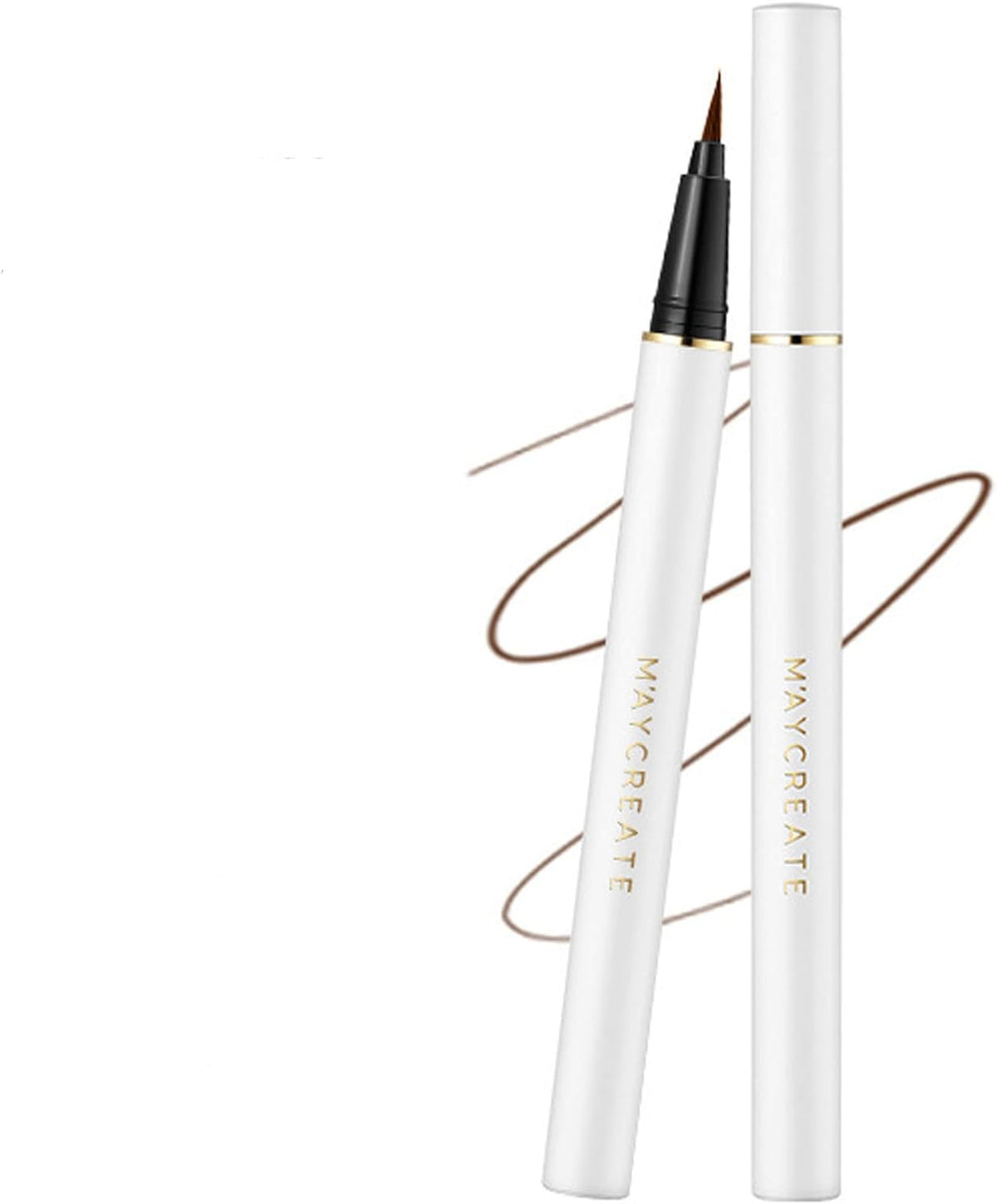 Popular Brush Pen Eyeliner Liquid Maveni (Maveni) Popular Cosmetics, Ultra Fine Line, Color Impact, Drawing Lid Eyeliner, Gurege for Shadows, Double Line Expert, Ultra Thin, Dye-Free, Hyper Sharp Liner (YM-5 White Shell Brown Brush Hair) 1.0 pcs