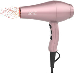 VAV 1200W Hair Dryer, Far Infrared and Negative Ion Dryer, Wind Temperature   Air Volume 6 Set, Professional High Air Flow   Home Use (Pink)