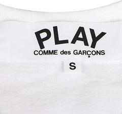 Play Comme de Garson T107 Women's T-Shirt, Short Sleeve, Red Heart, Logo, Play COMME des GARCONS RED HEART PLAY T-SHIRT