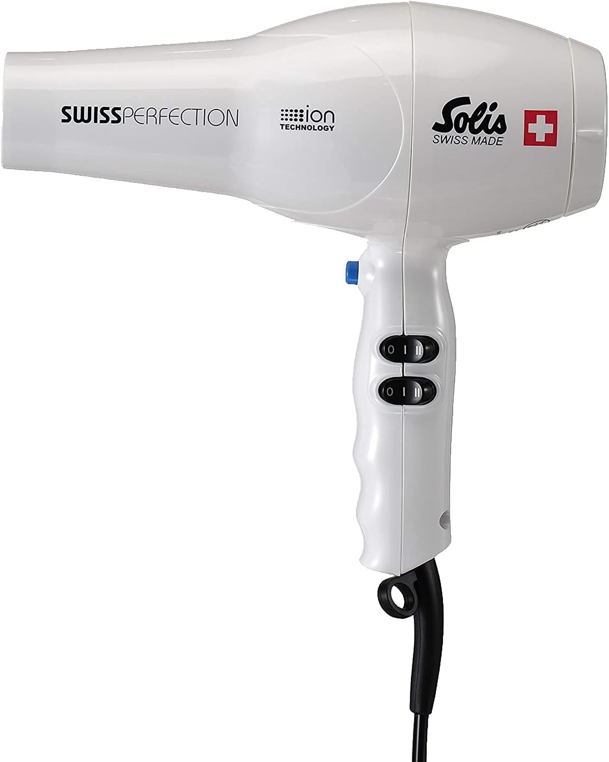 Solis Swiss Perfection Professional Hairdryer, Hair-Friendly 77C Wind, ION Technology, White (SD440W)