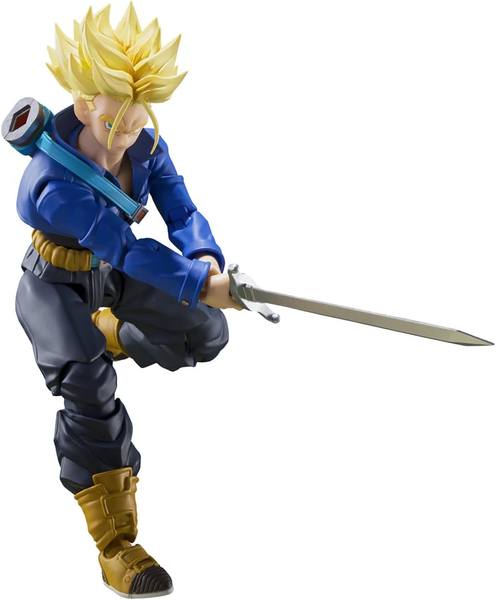 S.H. Figuarts Dragon Ball Z Super Saiyan Trunks - A Boy from the Future, Approx. 5.5 inches (140 mm), PVC   ABS Pre-painted Action Figure