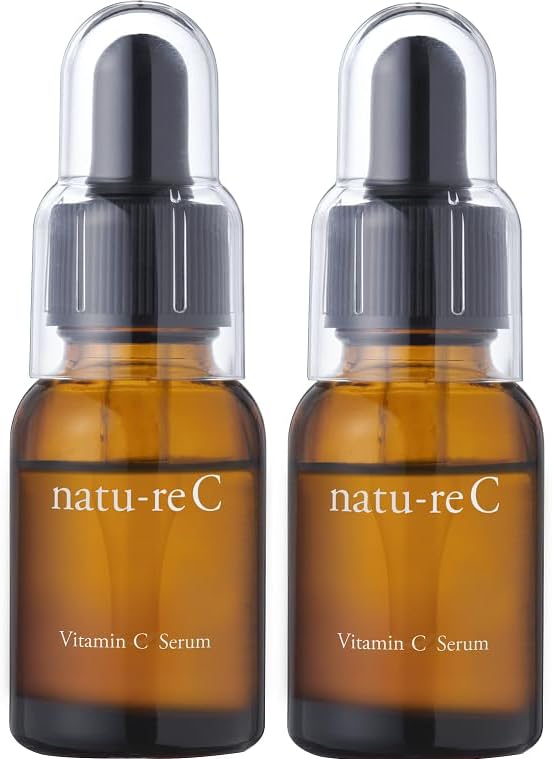 Natu-reC Vitamin C Serum (Pure Vitamin C Formulation) Dull Dry (30 Day Supply, 0.6 fl oz (18 ml) x 2 Pieces, Made in Japan